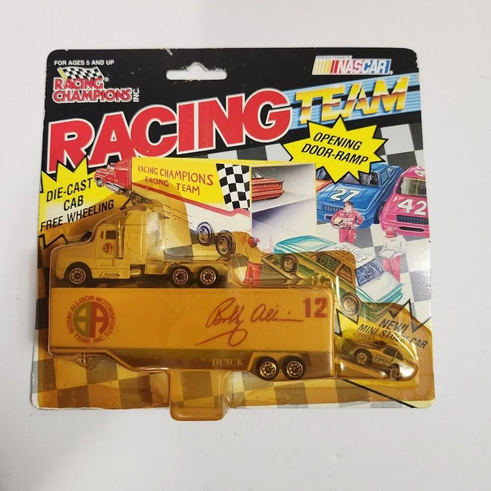 1991 Racing Team Transporter #12 Bobby Allison With Mini Stock Car #12